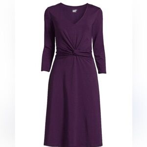Lands end modal blend stretch jersey twist front dress